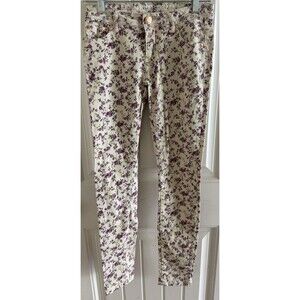 MOSSIMO Supply Co Women’s Juniors purple white flowered Jeans Size 3